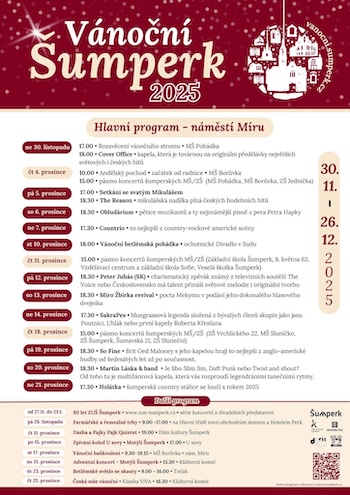 Hudební program, trhy i kluziště. Vánoce v Šumperku začínají první adventní neděli